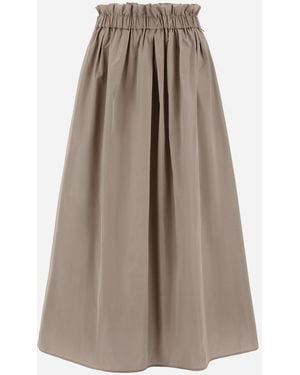 Herno New Techno Taffeta Skirt - Natural