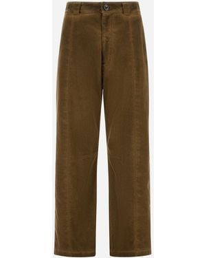 Herno Denim-Effect Gabardine Trousers - Natural