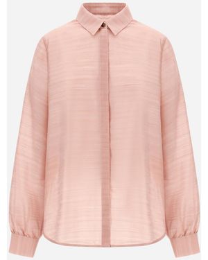 Herno Striped Silk Jacquard Shirt - Pink