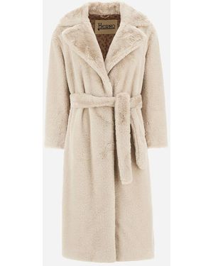 Herno Soft Alternative Fur Coat - Natural