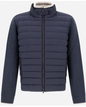 Herno Cob Carded Wool And Arendelle Jacket - Blue