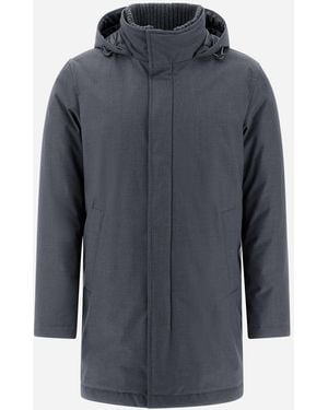 Herno Chaquetón De New Business Y Nylon Ultralight - Blue