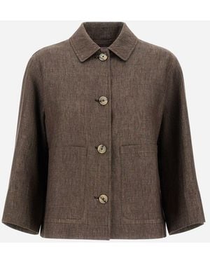 Herno Chaqueta Camisera Resort De New Linen - Brown