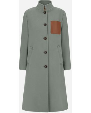 Herno Luxury Wool High-Neck Coat - Gray