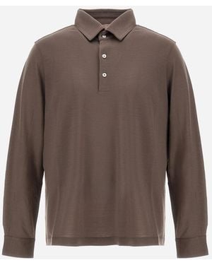 Herno Poloshirt Resort Aus Soft Wool Jersey - Braun