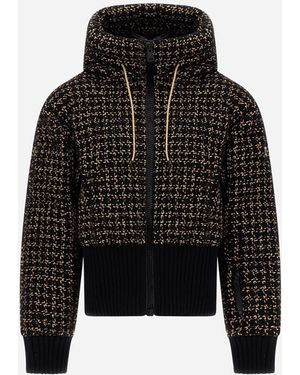 Herno Bomberjacke Aus Wolltweed - Schwarz