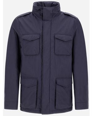 Herno Crinkle Nylon Field Jacket - Blue