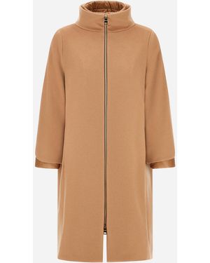 Herno Mantel Aus New Cashmere Und Nylon Ultralight - Natur