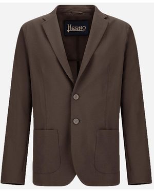 Herno Seer-Crease Blazer - Brown