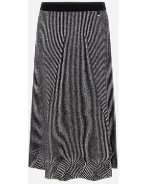 Herno Two-Tone Vanis� Wool Skirt - Gray