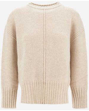 Herno Sweater In Carded Pure Wool G.7 - Natural