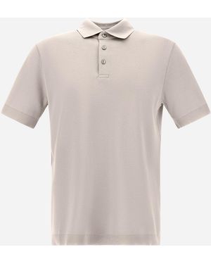 Herno Jersey Knit Effect Polo Shirt - White