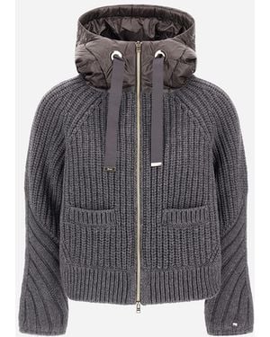 Herno Cardigan Aus Cob Stitch Wool Und Nylon Ultralight - Grau