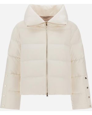 Herno Cape Aus Kaschmir Und Seide - Weiß