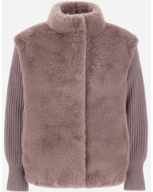 Herno Resort Faux Mink Fur Jacket - Purple