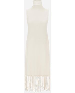 Herno Wool And Cashmere Stocking-Stitch Dress - White