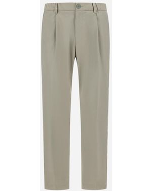 Herno Cotton Feel Trousers With Drawstring - Grey