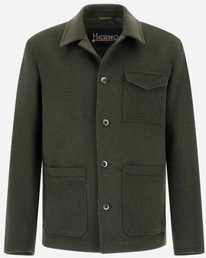 Herno Soft Recycled Wool Field Jacket - Green