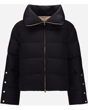 Herno Cape Aus Kaschmir Und Seide - Schwarz