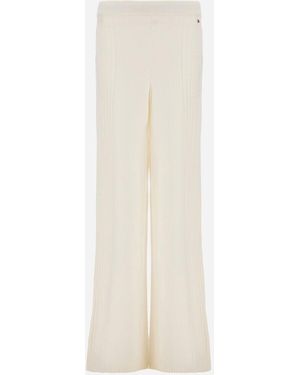 Herno Ribbed & Braided Merino Wool Trousers - White