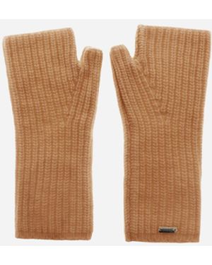 Herno Guantes De Cob Stitch Carded Wool - White