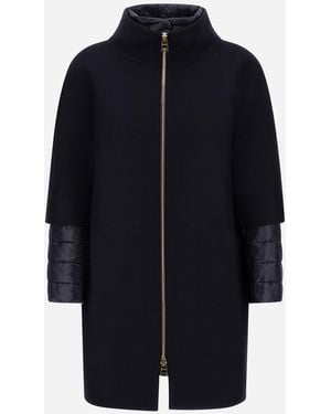 Herno Ecowool And Nylon Ultralight Coat - Blue
