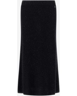 Herno Fisherman's Rib Mohair Skirt - Black