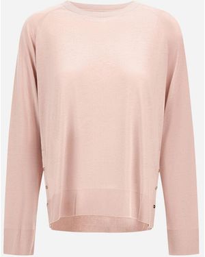 Herno Langärmeliges T-Shirt Aus Glam Knit Effect - Pink