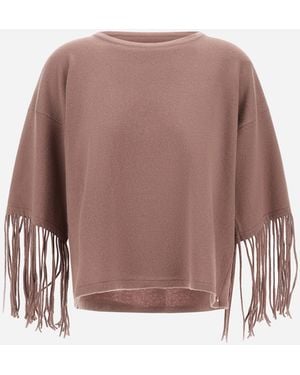 Herno Wool And Cashmere Stocking-Stitch Jumper - Pink