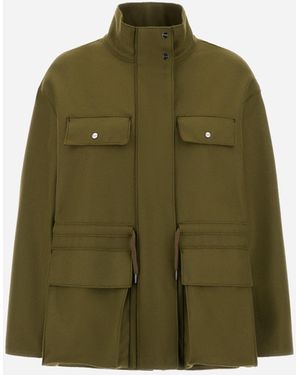 Herno Pure Wool Cloth Field Jacket - Green