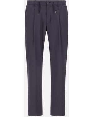 Herno Light Cotton Stretch Pants - Blue