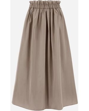 Herno New Techno Taffeta Skirt - Natural