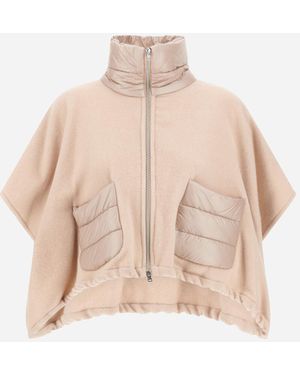 Herno Resort Short Poncho - Natural