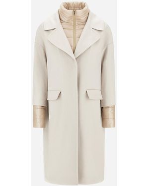 Herno Abrigo De Pure Cashmere Y Nylon Ultralight - Natural