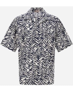 Herno Resort Cotton Seasonal Print Shirt - Grey