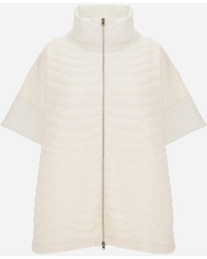 Herno Resort Padded Wave Sweatshirt And Light Stretch Nylon Cape - White