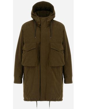 Herno Waxed Tech Cotton Long Parka - Green