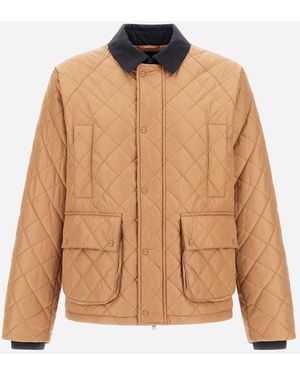 Herno Nylon Chamonix And Waxed Tech Cotton Jacket - Natural