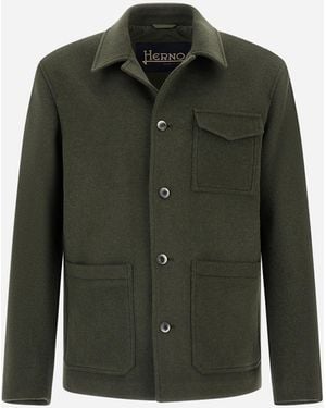 Herno Soft Recycled Wool Field Jacket - Green