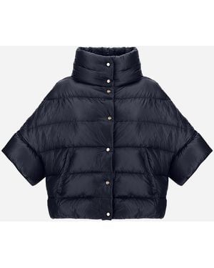 Herno High-Neck Cape - Blue