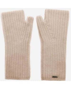 Herno Guantes De Cob Stitch Carded Wool - White