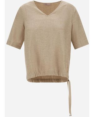 Herno Resort Melange Flannel T-Shirt - Natural