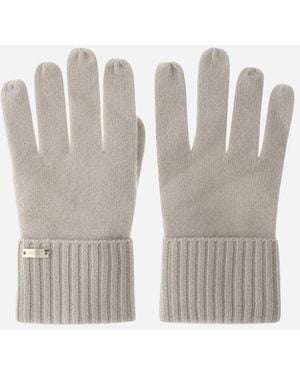 Herno Stocking-Stitch Cashmere Gloves - White