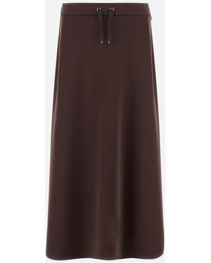 Herno Matte Crepe Satin Skirt - Brown