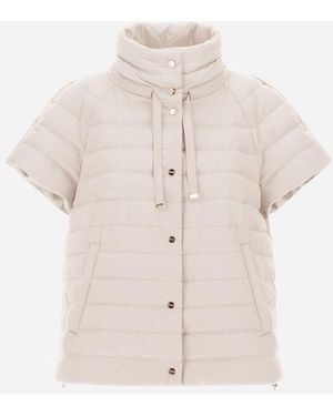Herno CAPPA IN CASHMERE SETA ED ECOAGE - Bianco