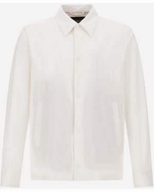 Herno Shacket In Cotton Seersucker - White
