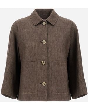 Herno Chaqueta Camisera Resort De New Linen - Brown