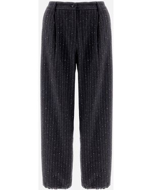 Herno PANTALONI IN TWINKLE PINSTRIPED - Blu