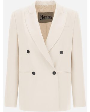Herno Flawless Woven Blazer - Natural