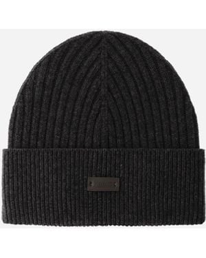 Herno Ribbed Wool Beanie - Black